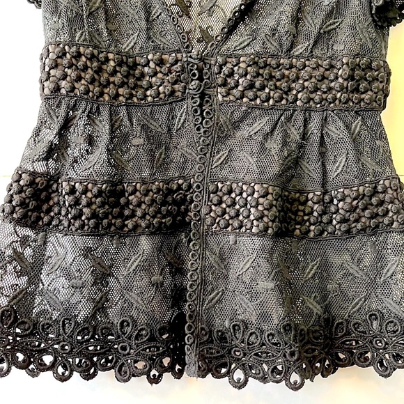 Nanette Lepore Lace Embroidered Sheer Top - Picture 5 of 10